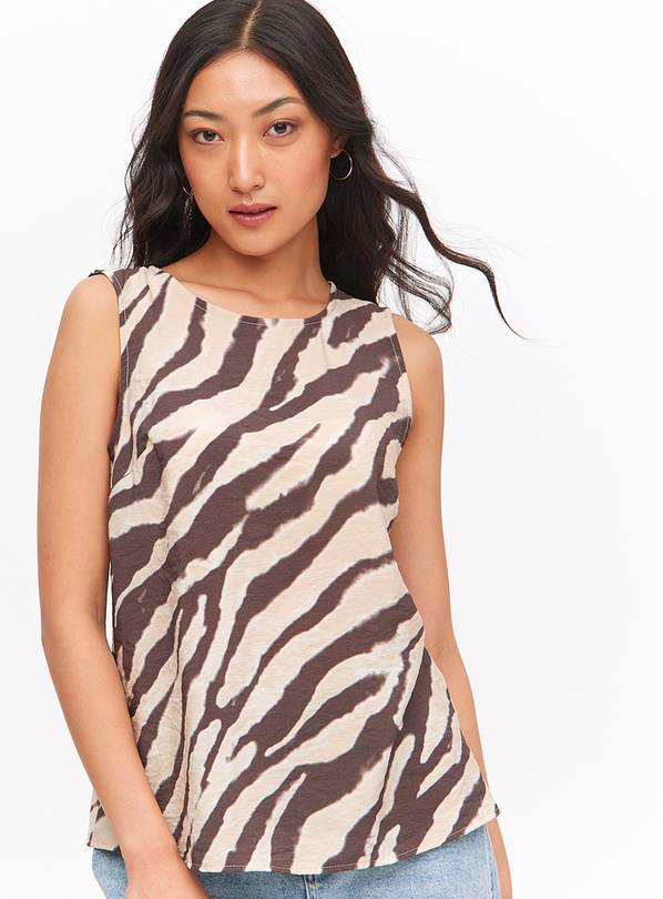 Brown Zebra Print Shell Top 24